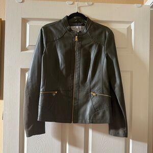 Marc New York Olive Green Faux Leather Jacket